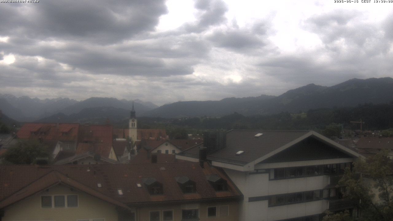 Archived image Webcam View from the town hall in Sonthofen