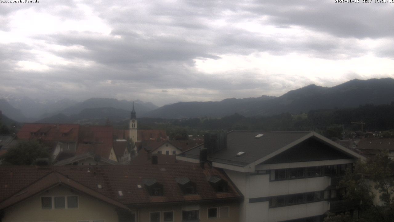 Archived image Webcam View from the town hall in Sonthofen