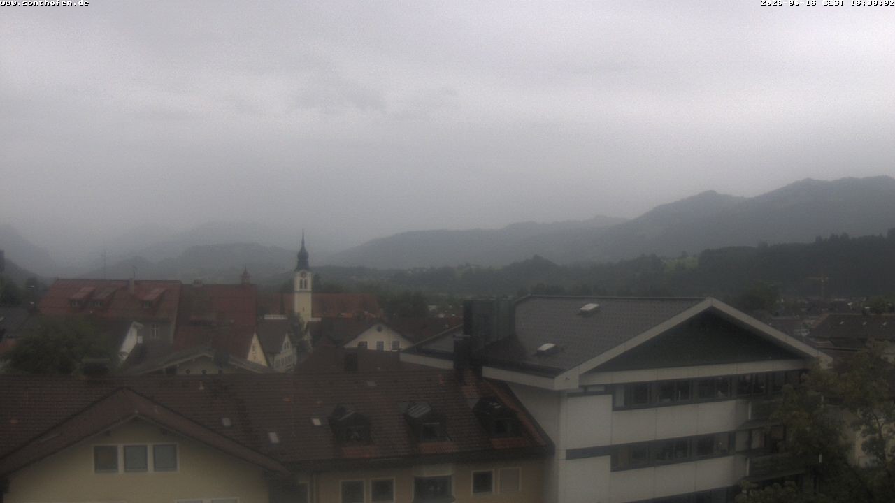 Archived image Webcam View from the town hall in Sonthofen