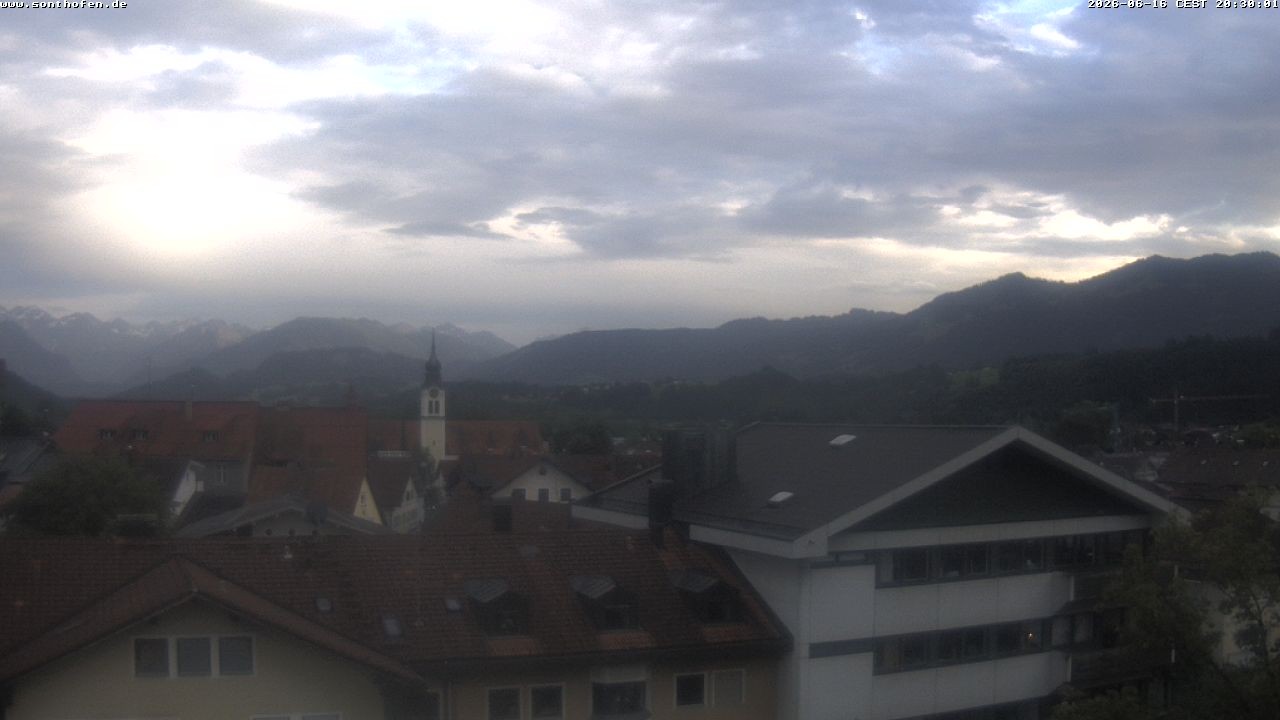 Archived image Webcam View from the town hall in Sonthofen