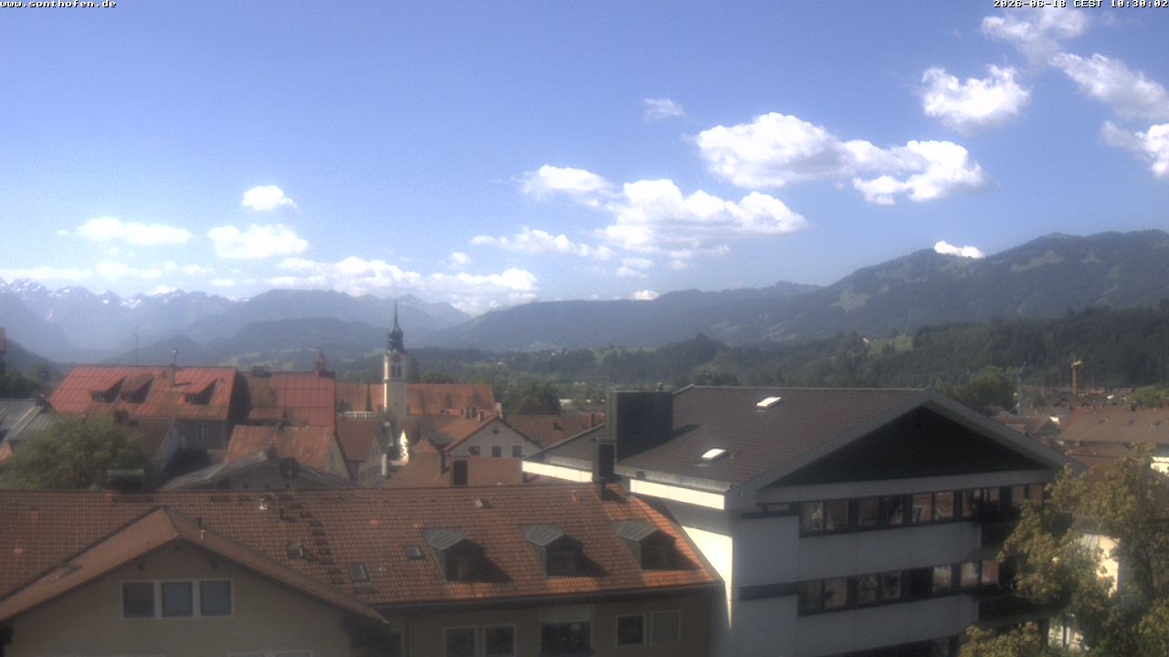 Archiv Foto Webcam Ausblick Rathaus Sonthofen