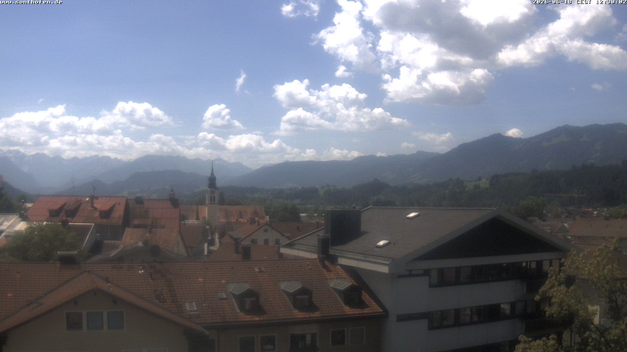 Archiv Foto Webcam Ausblick Rathaus Sonthofen