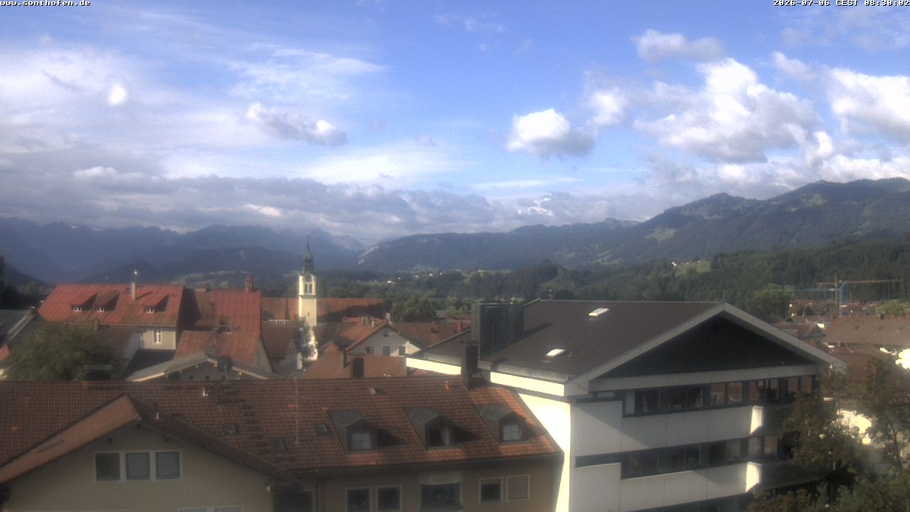 Archiv Foto Webcam Ausblick Rathaus Sonthofen