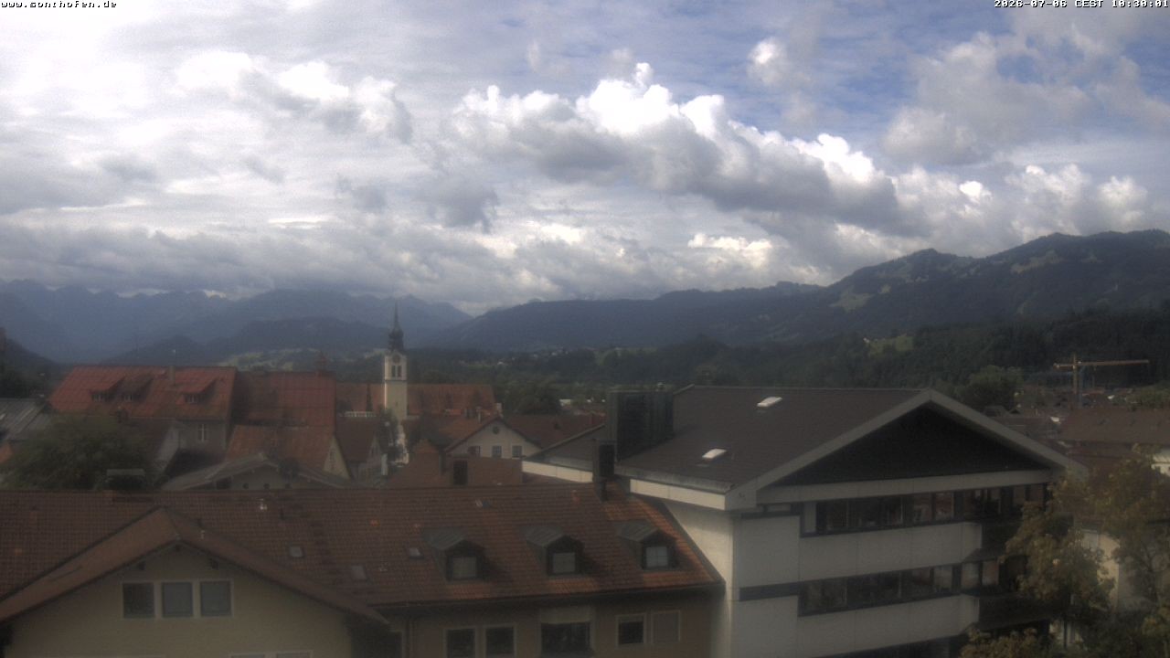 Archiv Foto Webcam Ausblick Rathaus Sonthofen