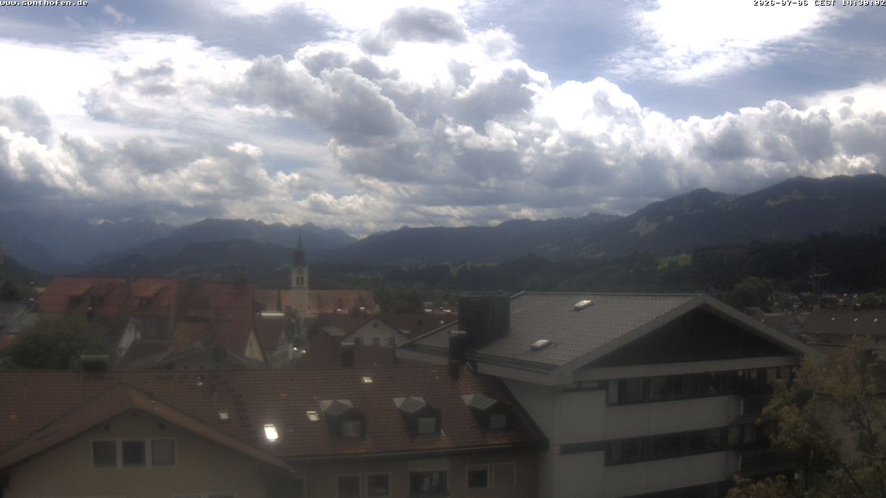 Archiv Foto Webcam Ausblick Rathaus Sonthofen