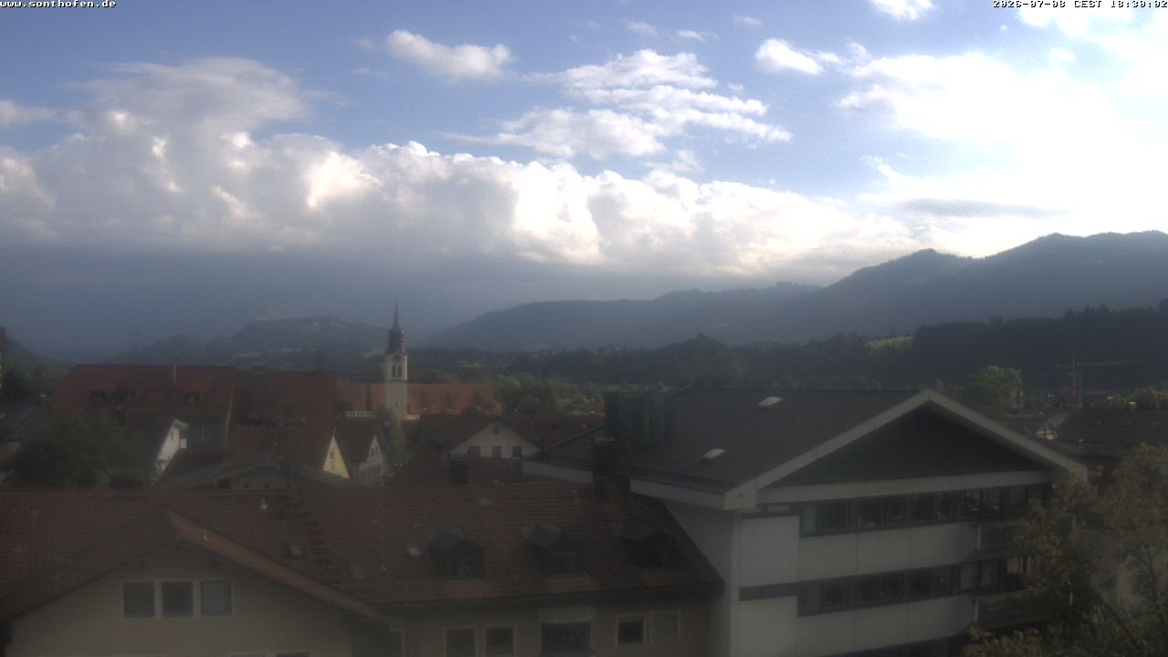 Archived image Webcam View from the town hall in Sonthofen