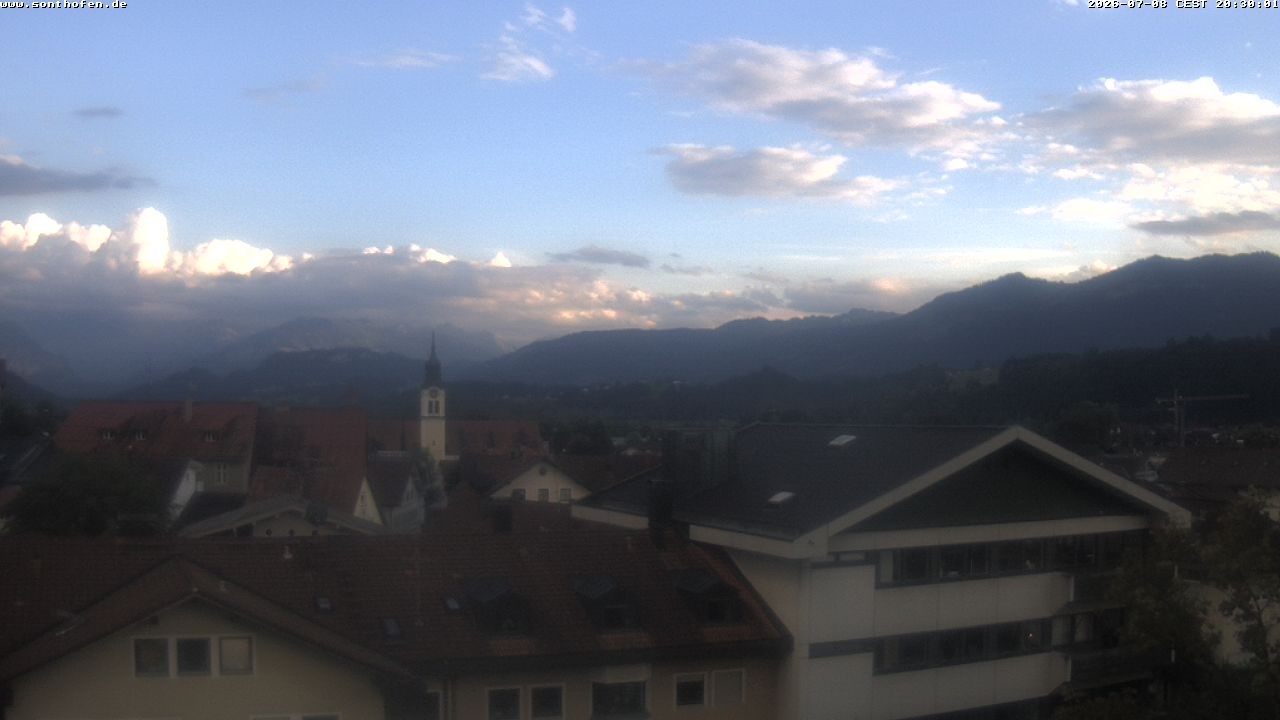 Archived image Webcam View from the town hall in Sonthofen