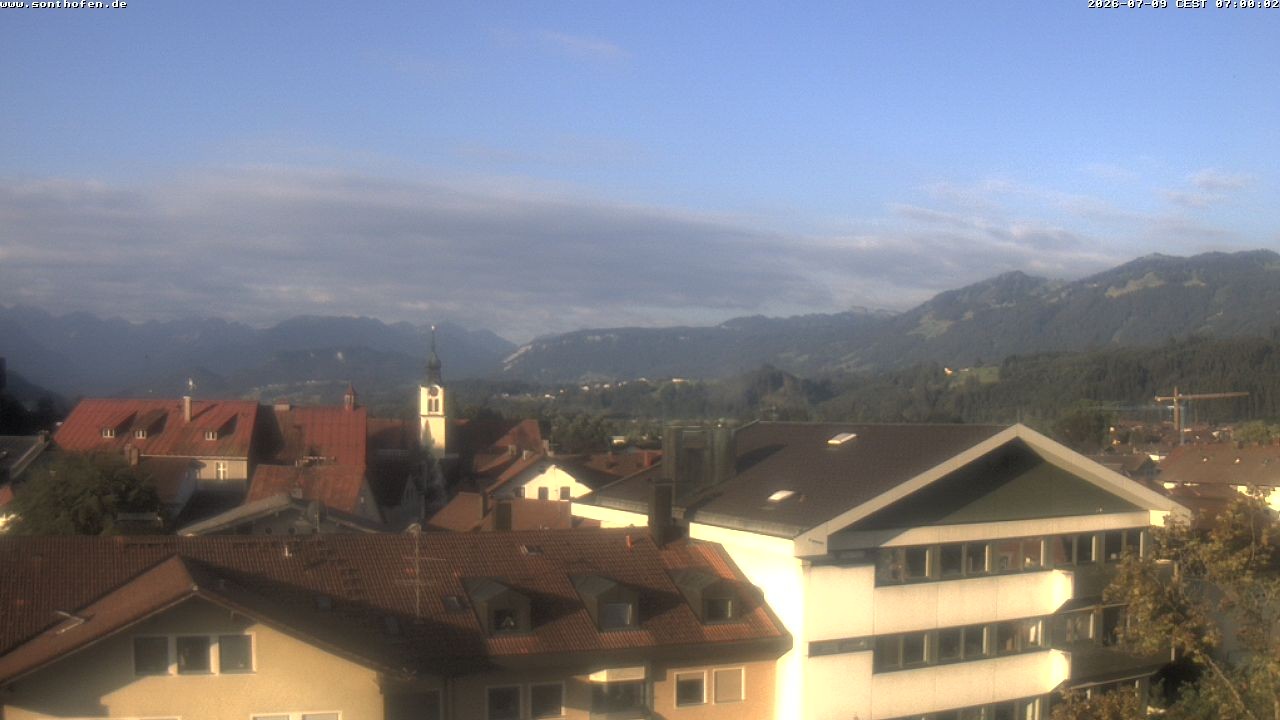 Archiv Foto Webcam Ausblick Rathaus Sonthofen