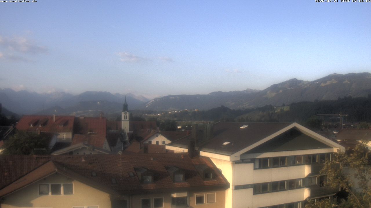 Archiv Foto Webcam Ausblick Rathaus Sonthofen