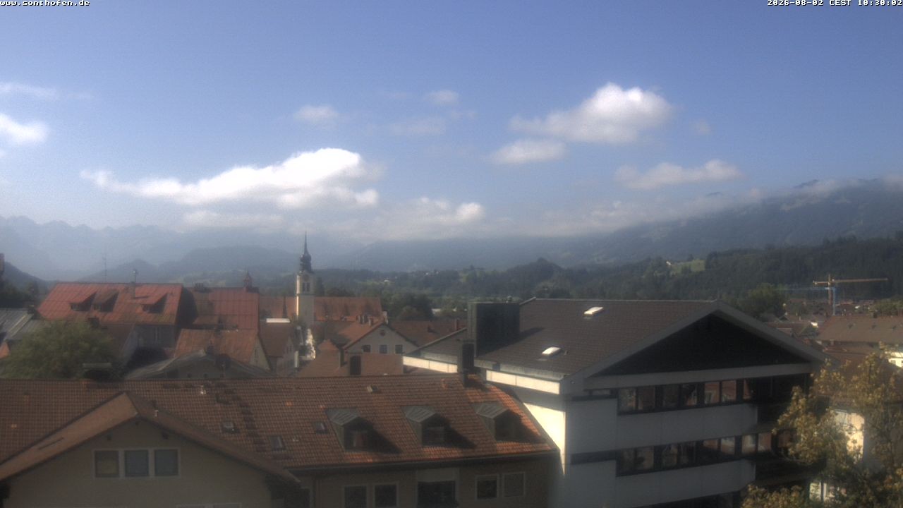 Archiv Foto Webcam Ausblick Rathaus Sonthofen