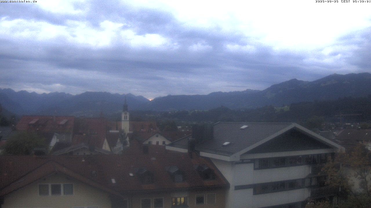 Archived image Webcam View from the town hall in Sonthofen