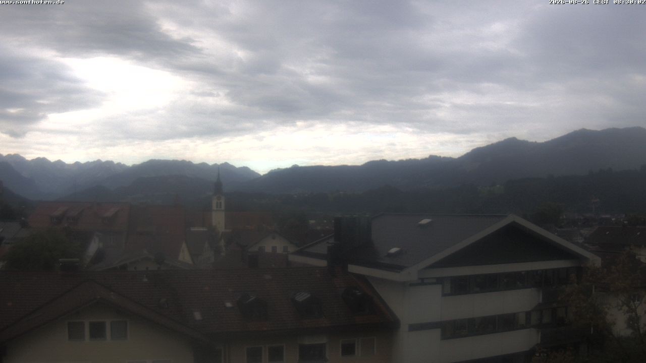 Archived image Webcam View from the town hall in Sonthofen