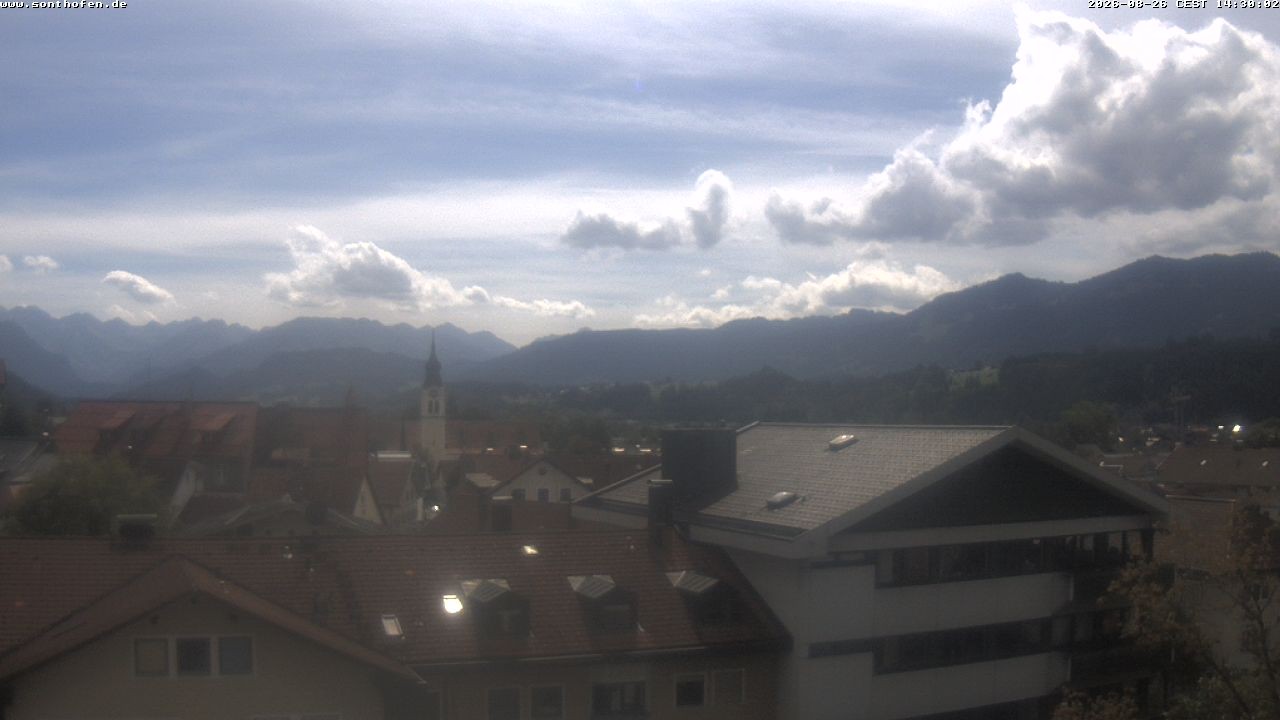 Archived image Webcam View from the town hall in Sonthofen