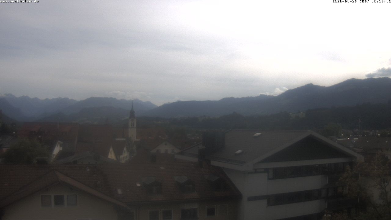 Archived image Webcam View from the town hall in Sonthofen