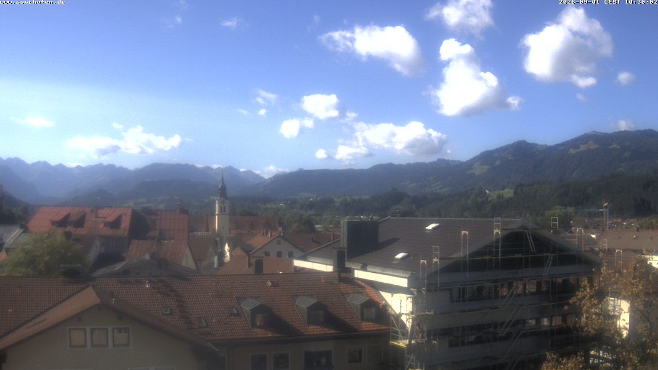 Archiv Foto Webcam Ausblick Rathaus Sonthofen