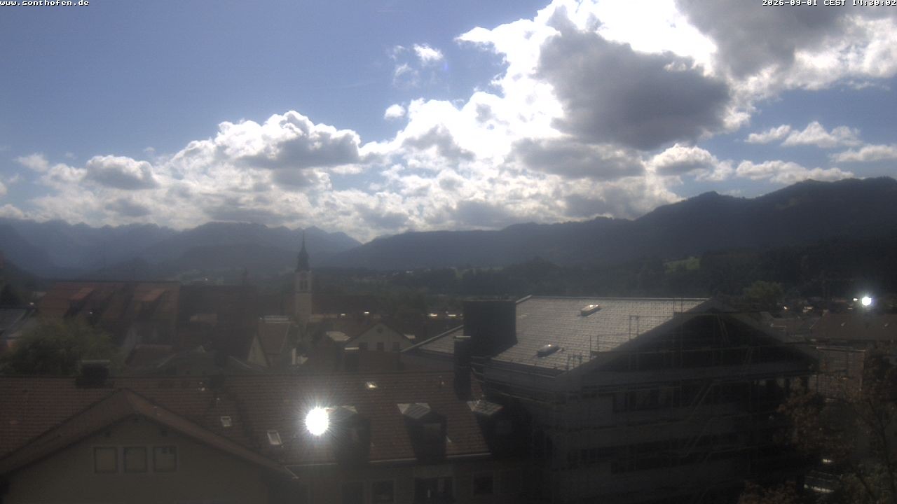 Archiv Foto Webcam Ausblick Rathaus Sonthofen