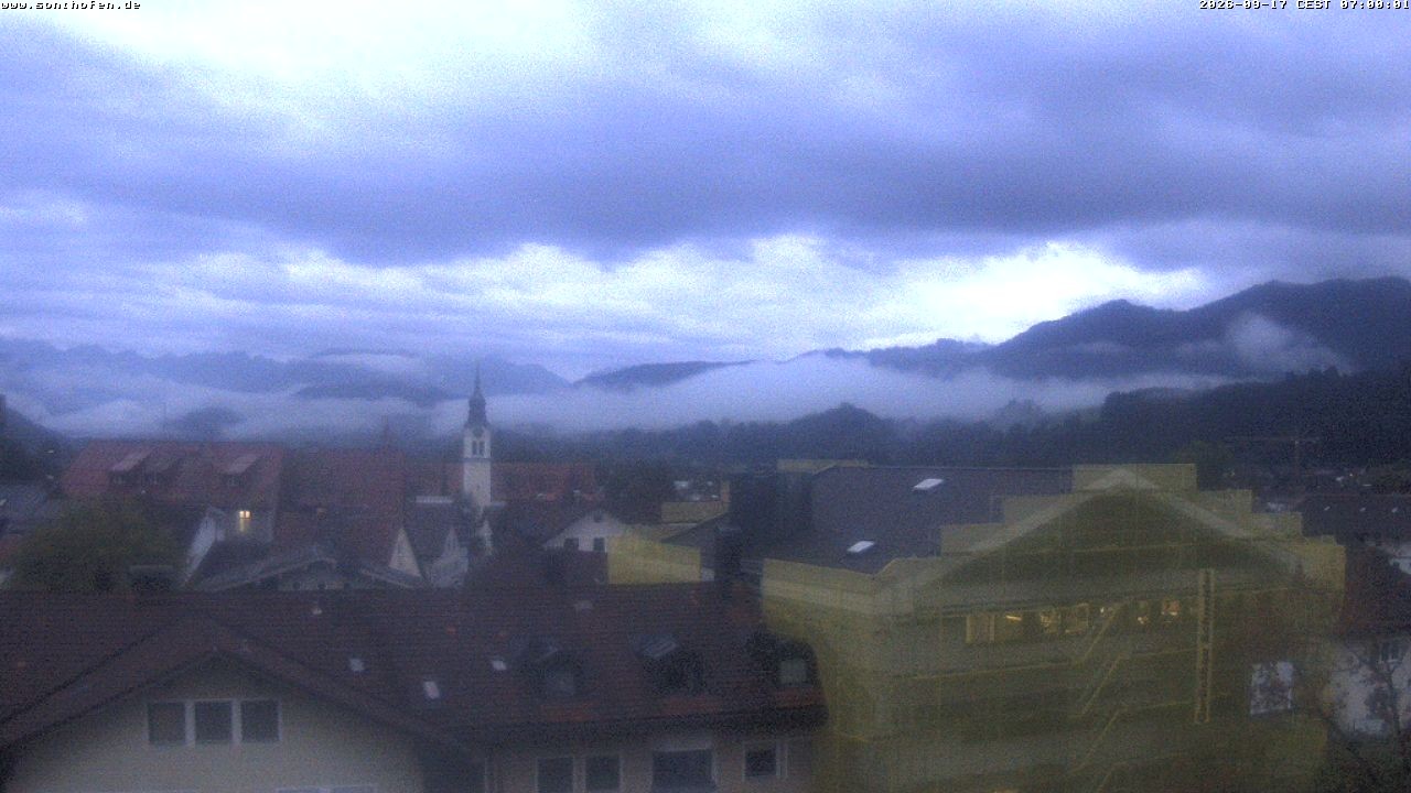 Archived image Webcam View from the town hall in Sonthofen