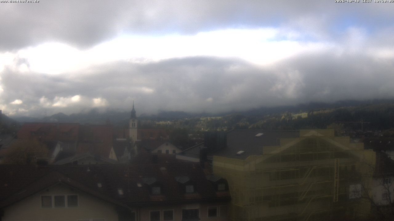 Archiv Foto Webcam Ausblick Rathaus Sonthofen