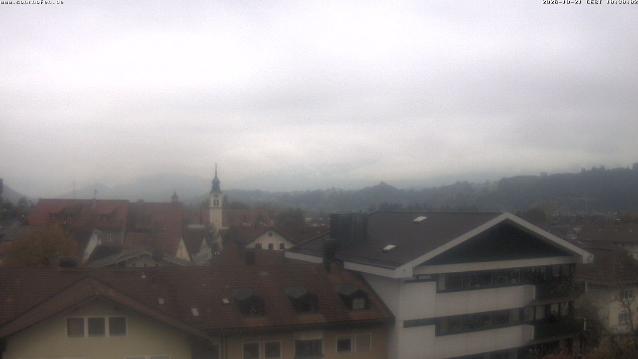Archived image Webcam View from the town hall in Sonthofen