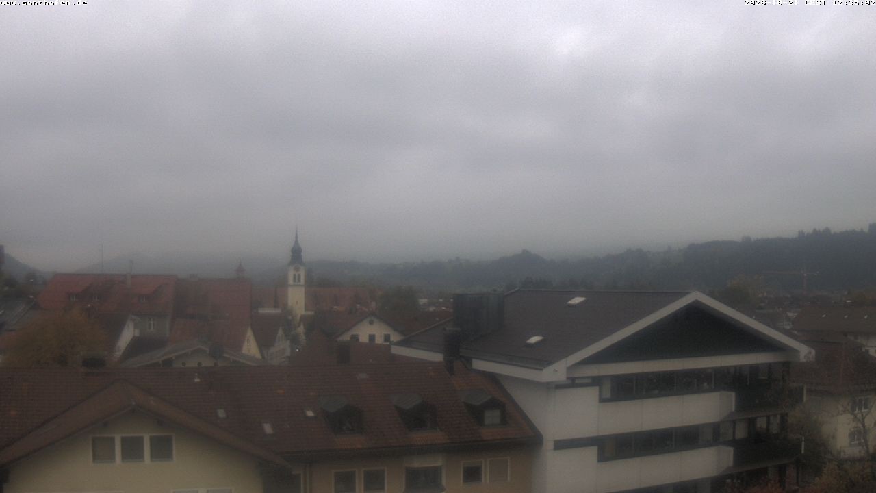 Archived image Webcam View from the town hall in Sonthofen