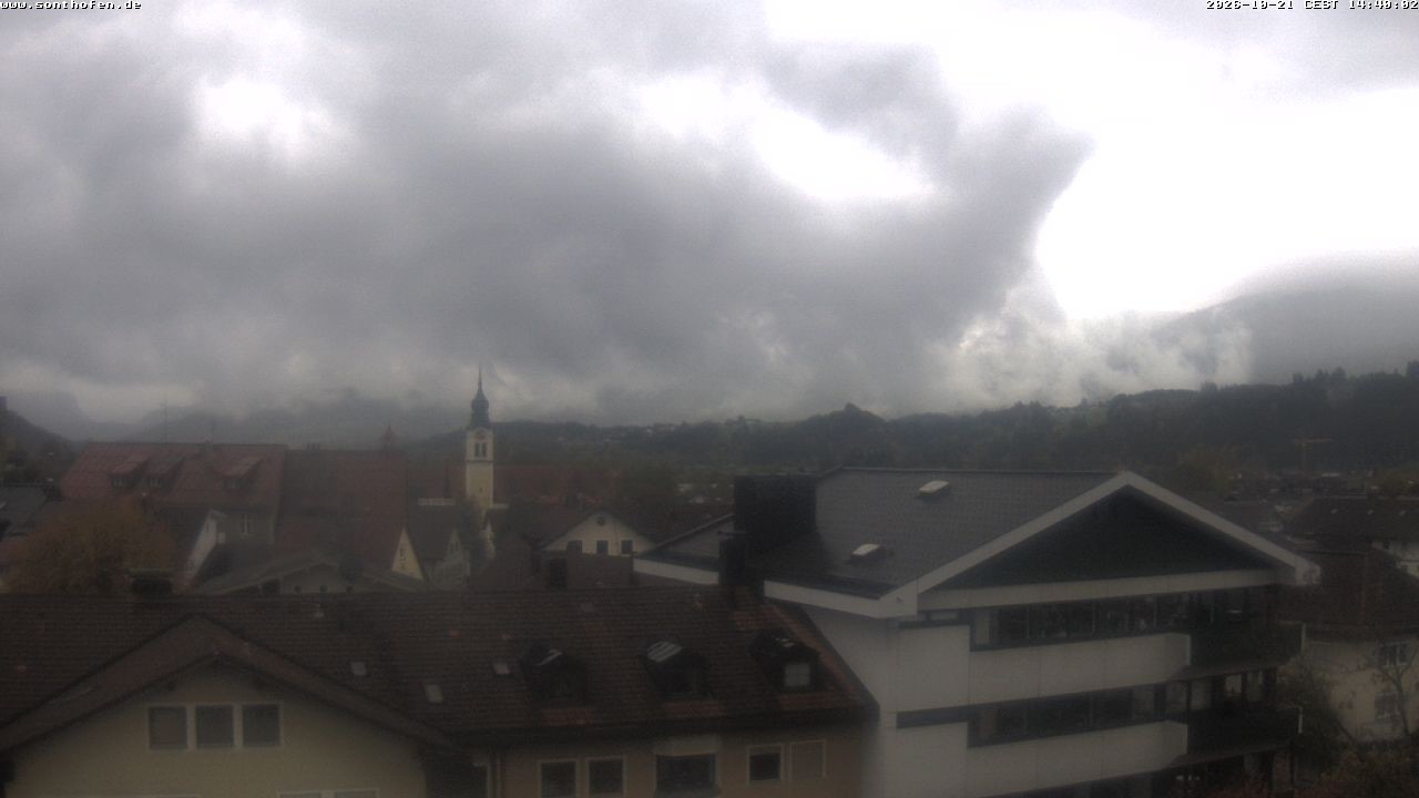 Archived image Webcam View from the town hall in Sonthofen