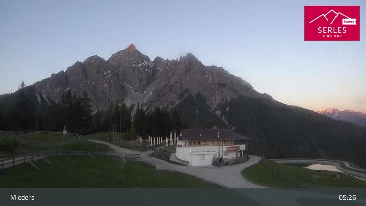 Archived image Webcam Mieders - panoramic view of mountain station Koppeneck