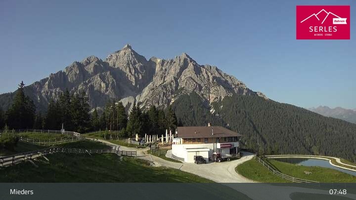 Archived image Webcam Mieders - panoramic view of mountain station Koppeneck