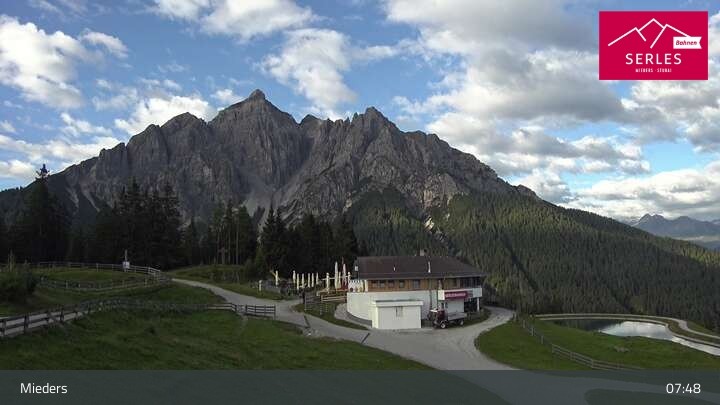 Archiv Foto Webcam Mieders: Rundblick von Bergstation Koppeneck