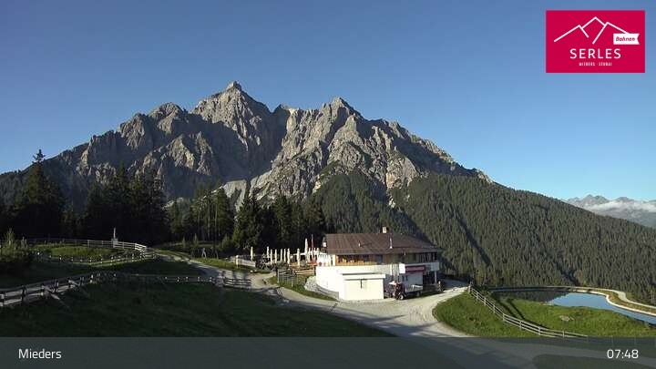 Archived image Webcam Mieders - panoramic view of mountain station Koppeneck