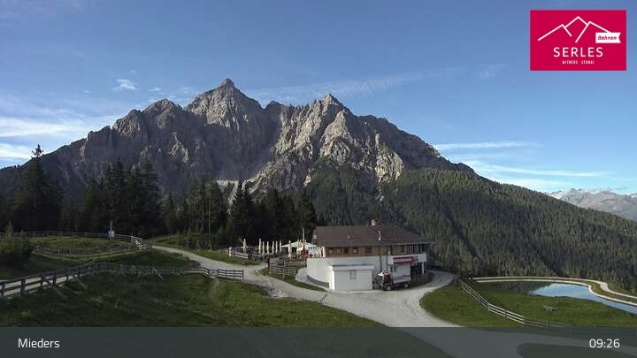 Archived image Webcam Mieders - panoramic view of mountain station Koppeneck