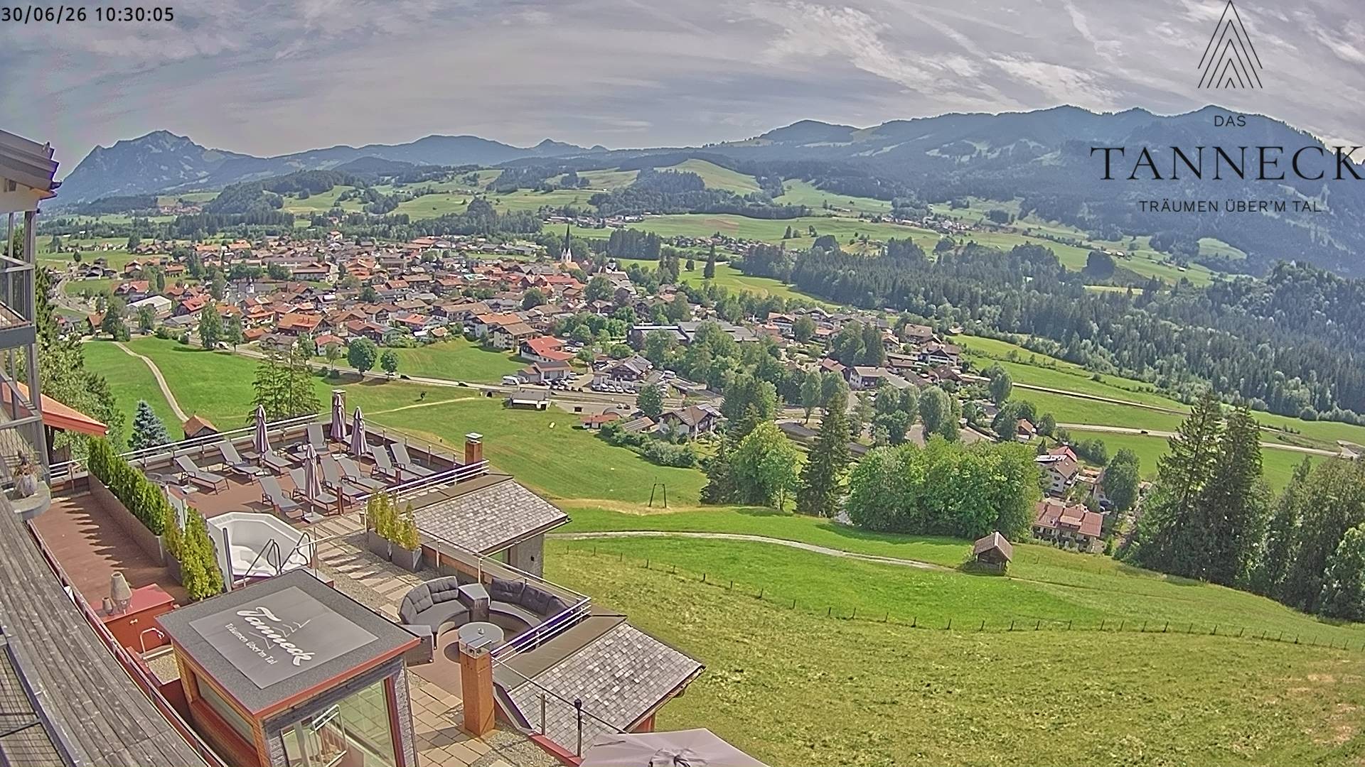 Archived image Webcam Fischen in the Allgäu, Tanneck Hotel