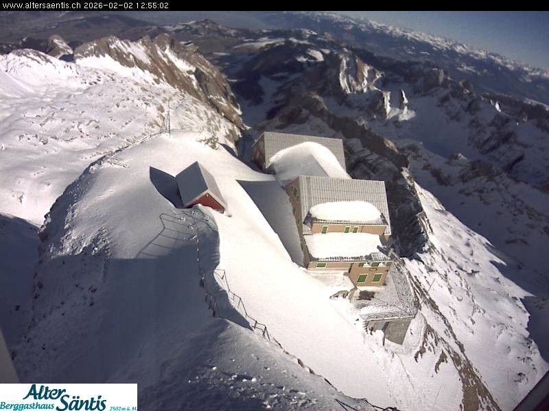 Archiv Foto Webcam Säntis (Ostschweiz): Blick Berggasthaus