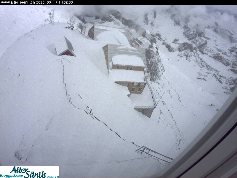 Archiv Foto Webcam Säntis (Ostschweiz): Blick Berggasthaus