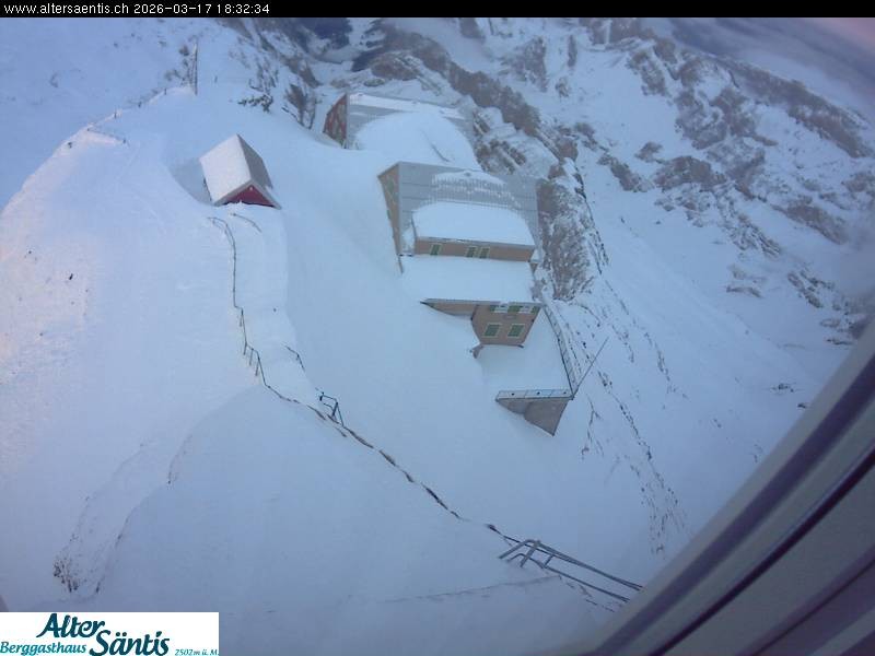 Archiv Foto Webcam Säntis (Ostschweiz): Blick Berggasthaus