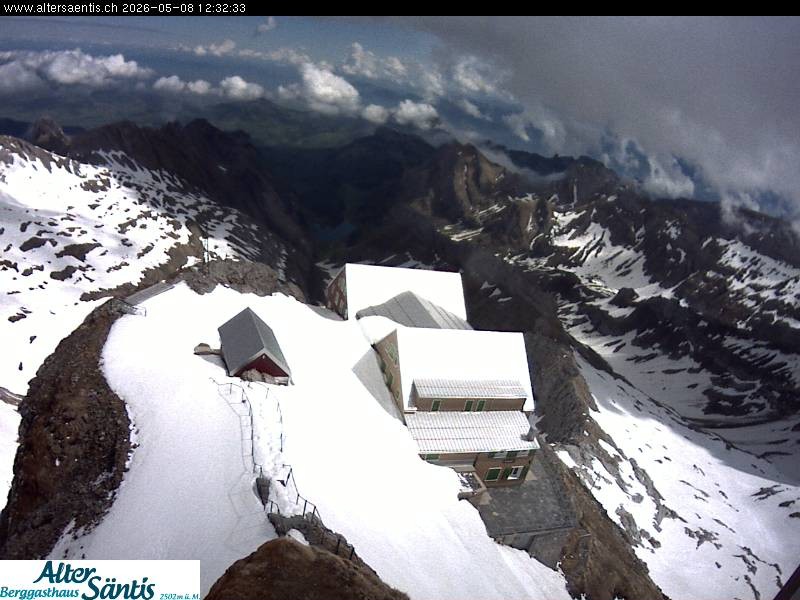 Archiv Foto Webcam Säntis (Ostschweiz): Blick Berggasthaus