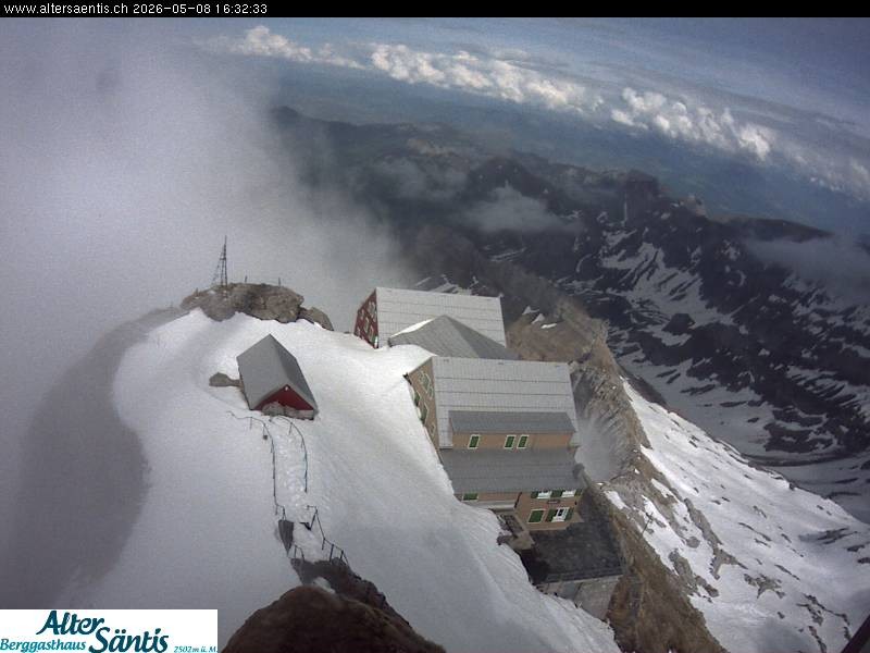 Archiv Foto Webcam Säntis (Ostschweiz): Blick Berggasthaus