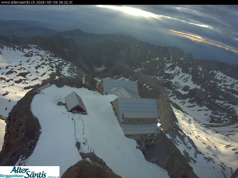 Archiv Foto Webcam Säntis (Ostschweiz): Blick Berggasthaus