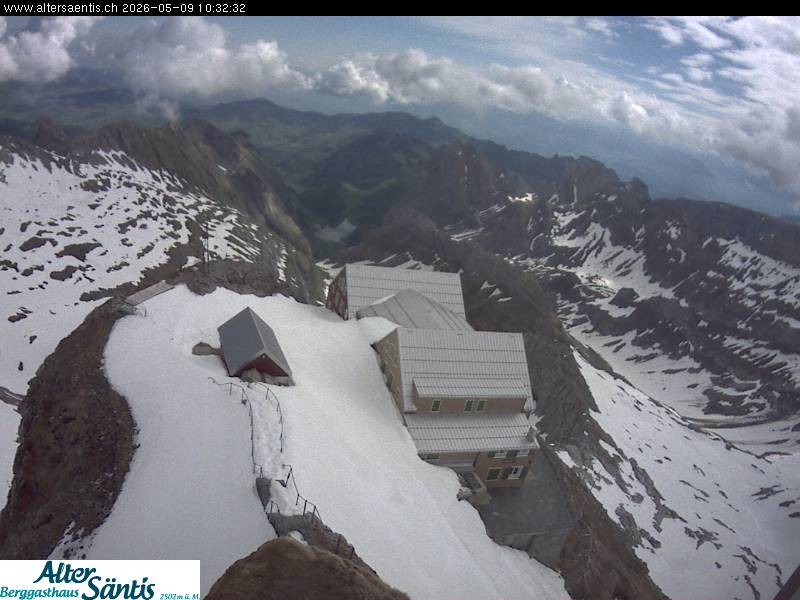 Archiv Foto Webcam Säntis (Ostschweiz): Blick Berggasthaus