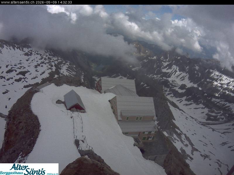 Archiv Foto Webcam Säntis (Ostschweiz): Blick Berggasthaus