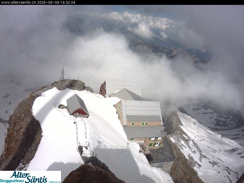 Archiv Foto Webcam Säntis (Ostschweiz): Blick Berggasthaus