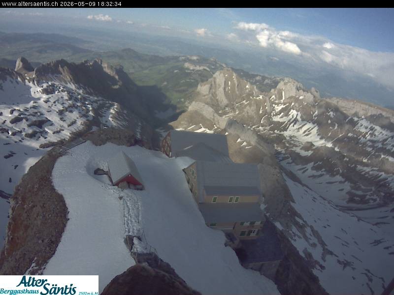 Archiv Foto Webcam Säntis (Ostschweiz): Blick Berggasthaus