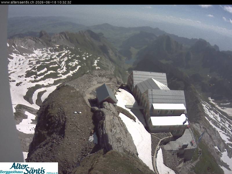 Archiv Foto Webcam Säntis (Ostschweiz): Blick Berggasthaus