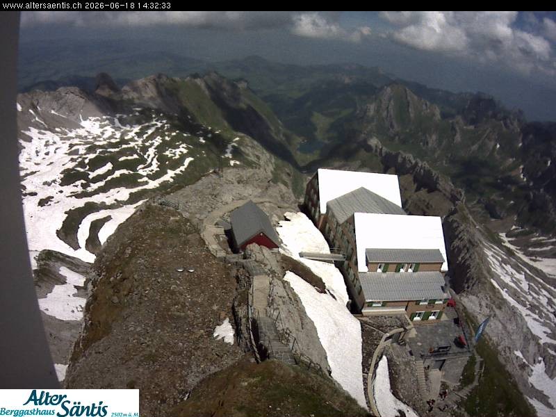 Archiv Foto Webcam Säntis (Ostschweiz): Blick Berggasthaus