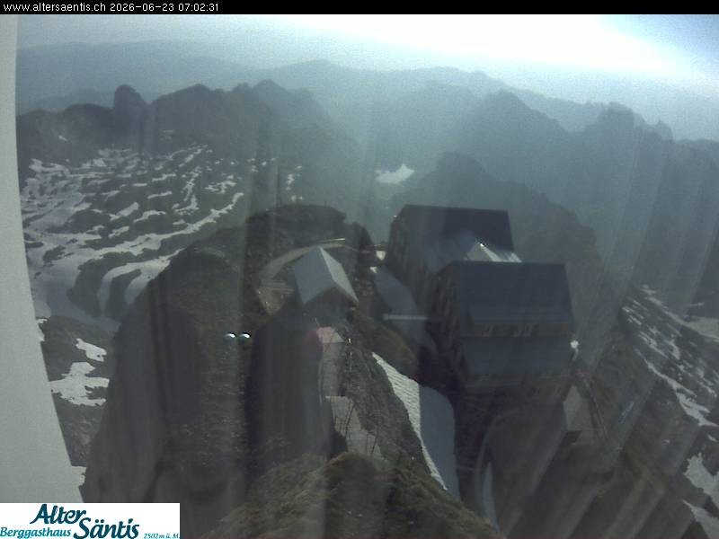 Archiv Foto Webcam Säntis (Ostschweiz): Blick Berggasthaus