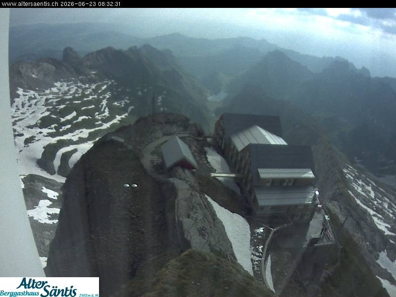Archiv Foto Webcam Säntis (Ostschweiz): Blick Berggasthaus