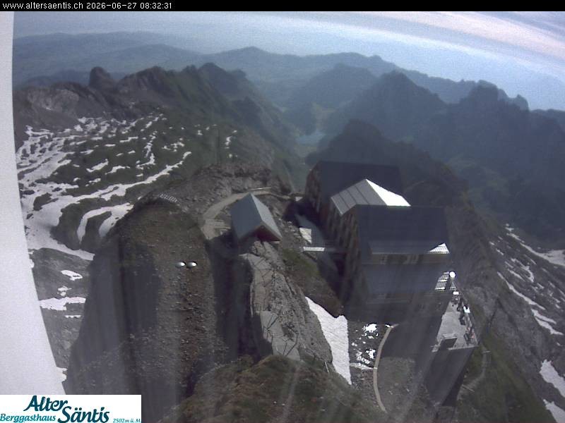 Archiv Foto Webcam Säntis (Ostschweiz): Blick Berggasthaus