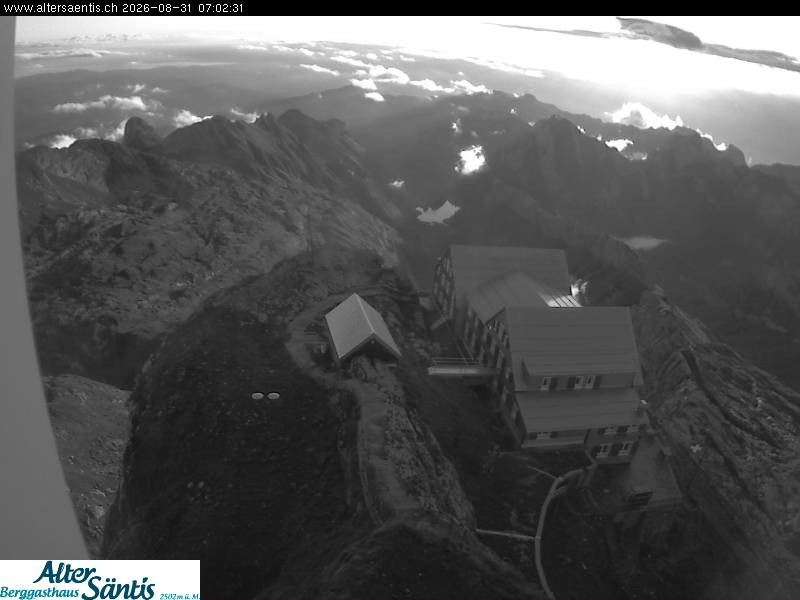 Archiv Foto Webcam Säntis (Ostschweiz): Blick Berggasthaus