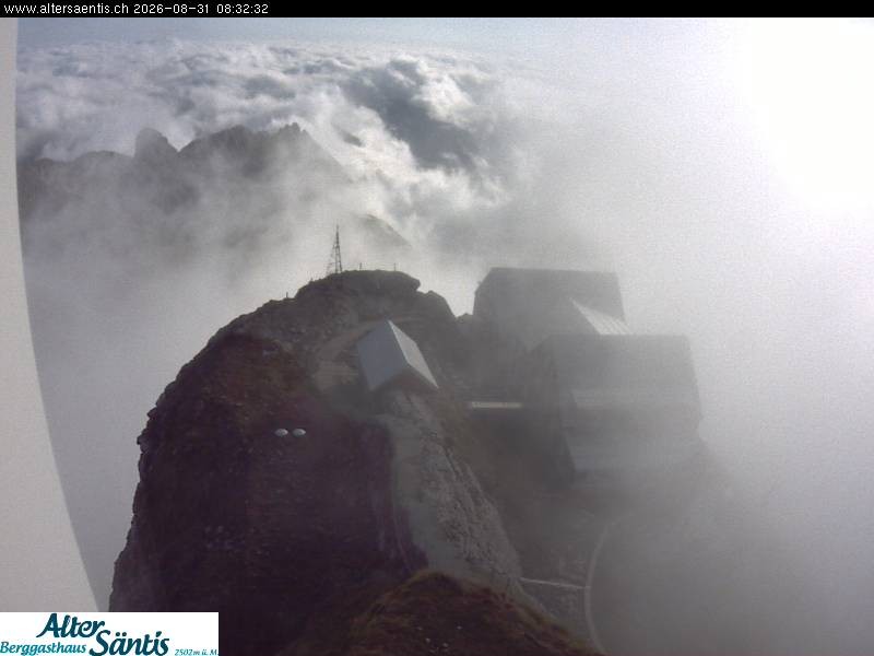 Archiv Foto Webcam Säntis (Ostschweiz): Blick Berggasthaus