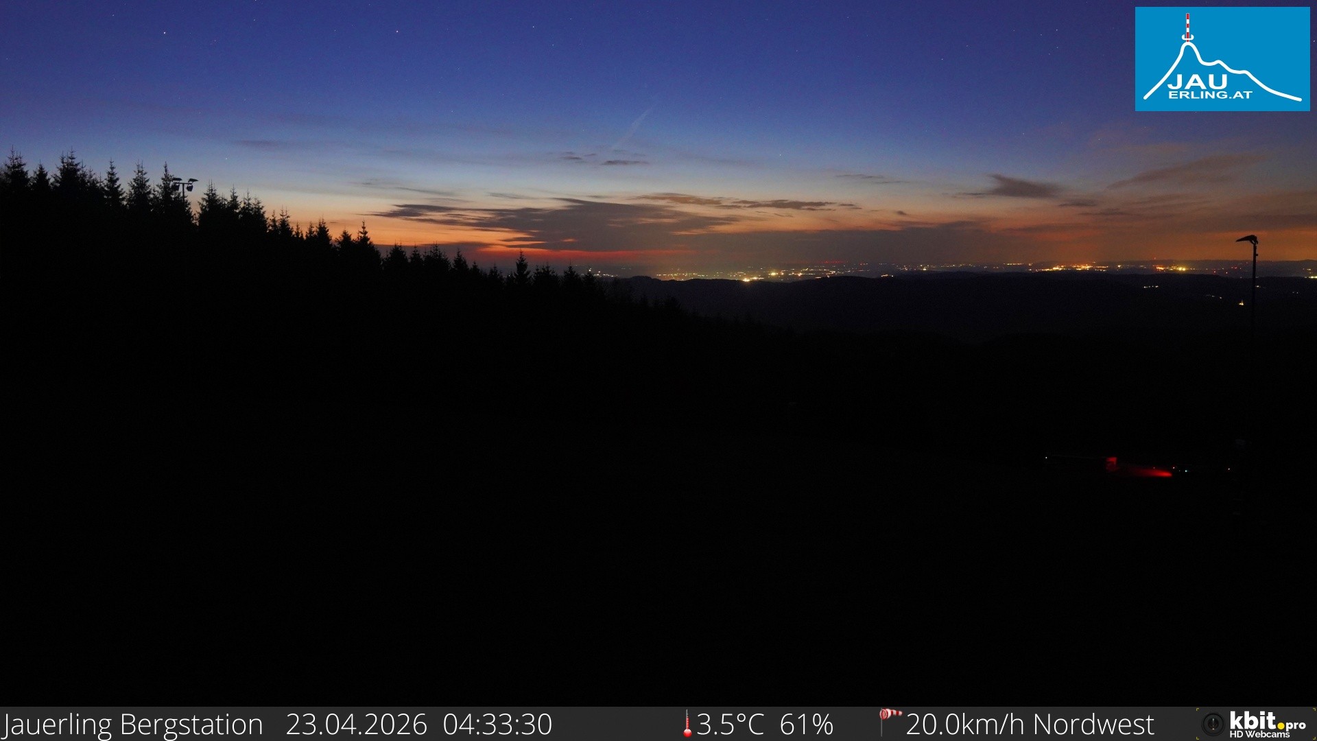 Archived image Webcam Panoramic view - mountain station Jauerling