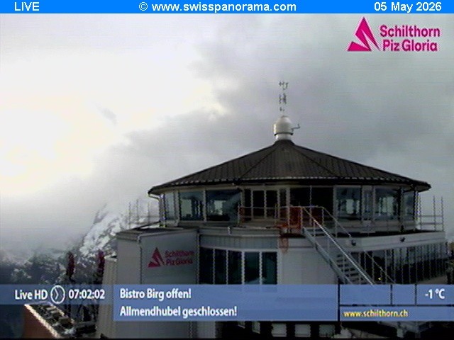 Archiv Foto Webcam Schilthorn (2.970 m)